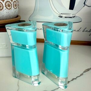 Turquoise acrylic salt and pepper shakers mcm